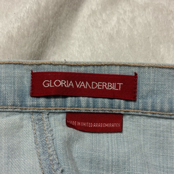 Vintage Y2K Denim 34 Maxi Skirt Gloria Vanderbilt Light Wash Jean Frayed Hem - Picture 4 of 5